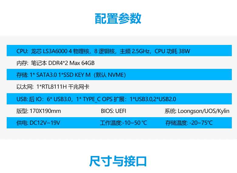 龙芯3A6000国产OPS主板M603L(图2)